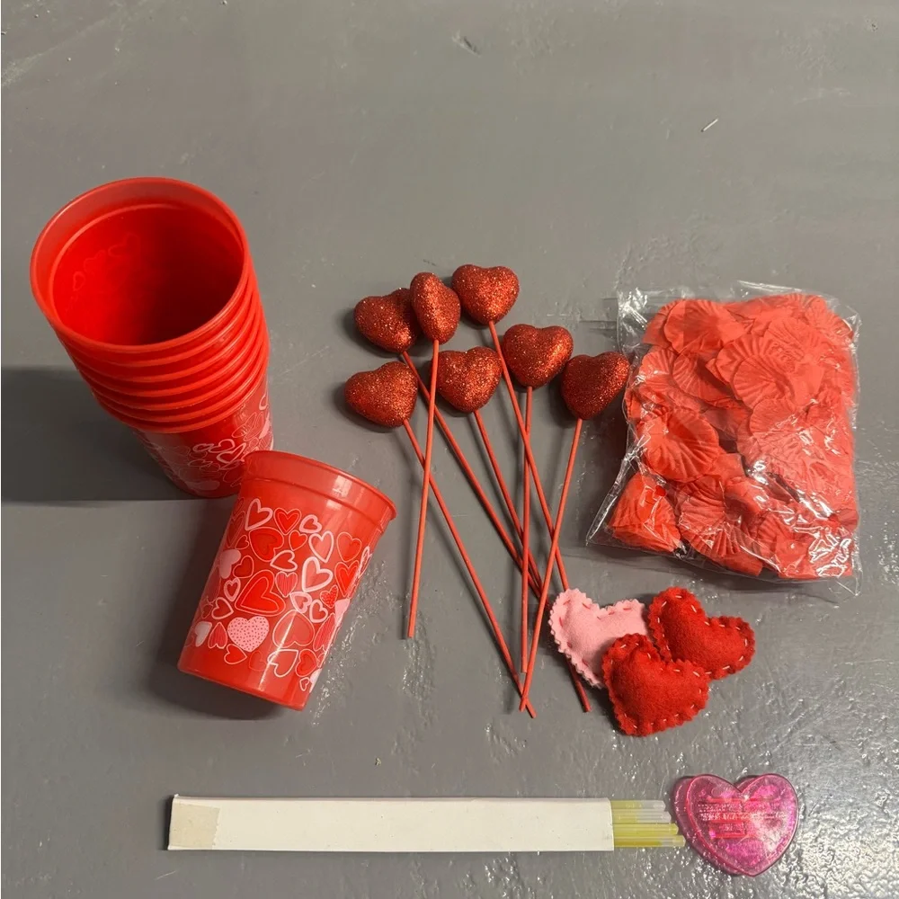 Red Heart Party Supplies Set